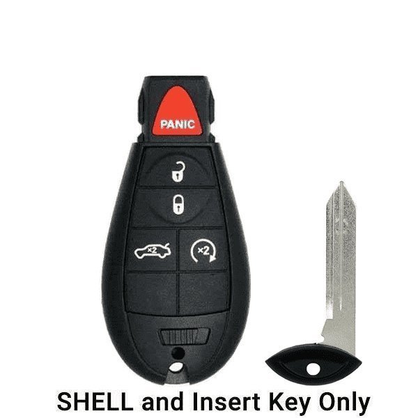 Keyless Factory KeylessFactory: Chrysler Dodge Jeep / 5-Button Fobik Key SHELL / Trunk & Remote Start ORS-FBK-03
